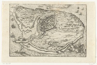 Mapa de Den Briel, 1572 de Anonymous