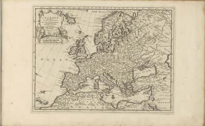 Kart van Europa Europa según las nuevas observaciones de los señores de la Real Academia de Ciencias, etc. Nuevo aumentado (título en objeto) Las Indias Orientales y Occidentales y otros lugares (título de la serie) de Anonymous