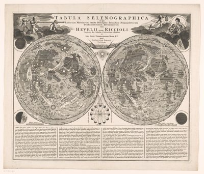 Kaart van de maan
Tabula selenographica in qua lunarium macularum exacta descriptio (...) (título en el objeto) de Anonymous