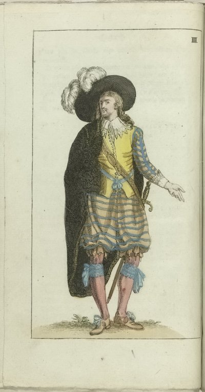 Gabinete de Moda y Gusto 1791, pl. IIII: Un Petit maitre de la primera mitad de 1600 de Anonymous