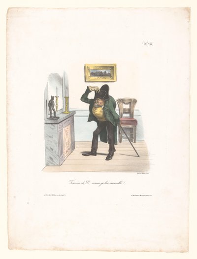 Caricatura de un hombre que quiere parecerse a Napoleón
Tonnerre de D... comme je lui ressemble!... (título en el objeto) de Anonymous