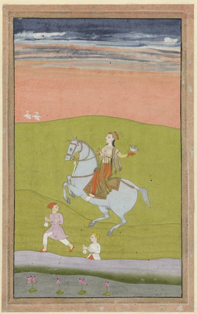 La reina Chand Bibi a caballo de Anonymous