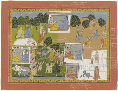 Krishna arrancando los árboles de Arjuna de Anonymous