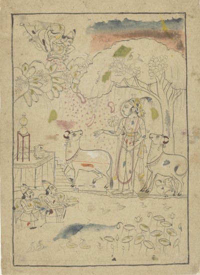 Krishna con pruebas de linga-altaar de Anonymous