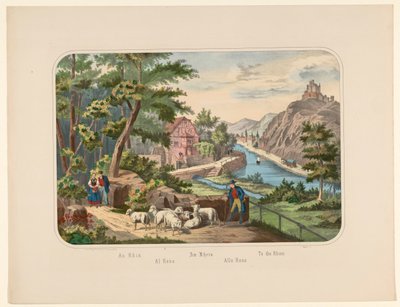 Paisaje sobre el Rin en Alemania
Au Rhin / Al Reno / Am Rhein / Allo Reno / To the Rhine (título en el objeto) de Anonymous