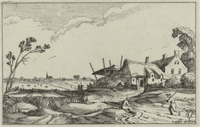 paisaje con granja de Anonymous