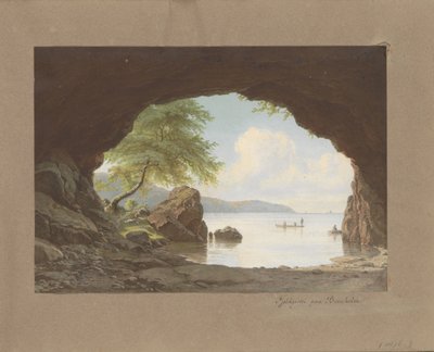 Paisaje según el cuadro Fjeldgrotte paa Bornholm de G.E. libertad Fjeld cave paa Bornholm (título sobre el objeto) de Anonymous