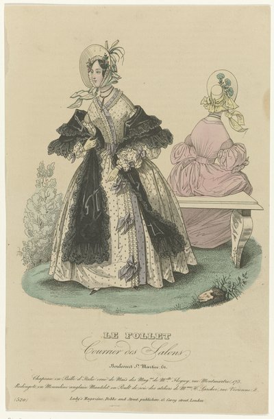 Le Follet, Courrier des Salons, ca. 1836, núm. 520: Sombrero de Paja (...) de Anonymous