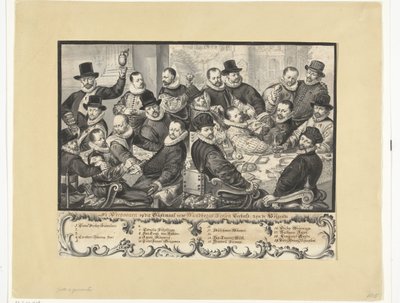 Comida de los oficiales del Handboogdoelen en Amsterdam, 1586 de Anonymous