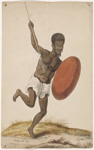 Guerrero malgache con assegai y escudo de Anonymous