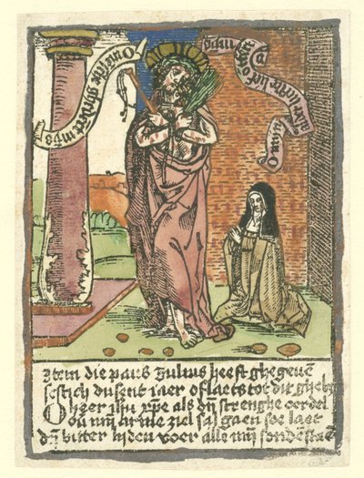 Varón de Dolores con Santa Brígida de Anonymous