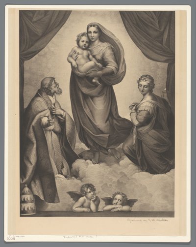 María y el Niño con H. Sixto y H. Bárbara Madonna Sixtina de Anonymous