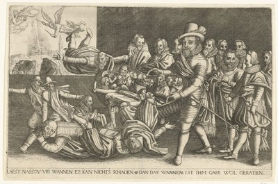 Mauricio separando el trigo de la paja, 1618 de Anonymous