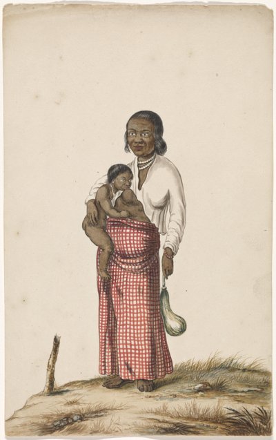 Morisca con niño y berenjena de Anonymous