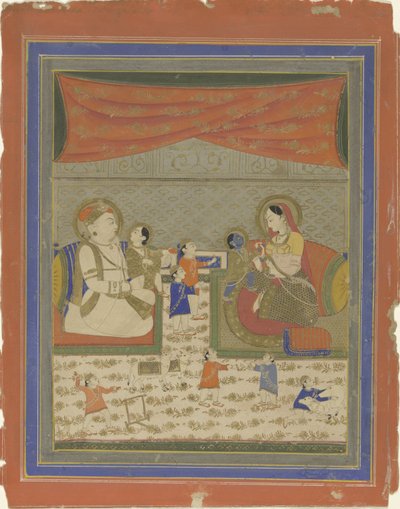 Nanda y Yasoda con Krishna y Balarama de Anonymous