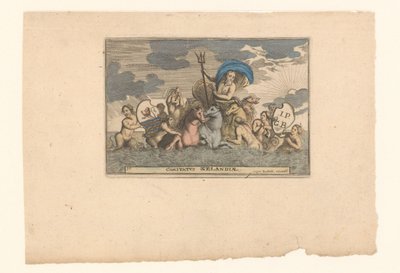 Neptuno como personificación de Zelanda Comitatus Zelandiae (título sobre el objeto) de Anonymous