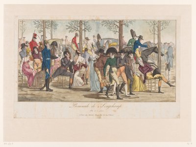 Optocht en Long-Champ Paseo de Longchamp An. X - 1802 (título sobre objeto) de Anonymous