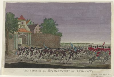 Los patriotas salen de Utrecht, 1787 La retirada de los patriotas de Utrecht (título sobre objeto) de Anonymous