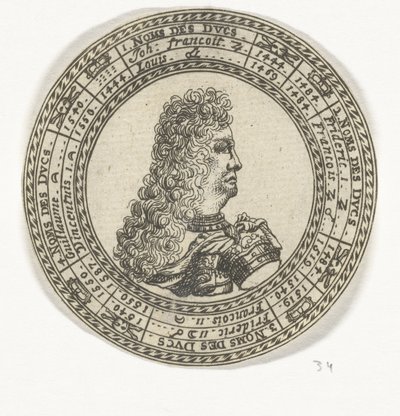 Medalla con el retrato de Fernando Carlos III y los nombres de los Duques de Mantua de Anonymous