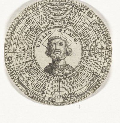 Medalla con el retrato de León III y con los nombres de los emperadores romanos orientales de Anonymous