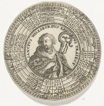 Medalla con el retrato de San Willibrord y los nombres de los obispos de Utrecht de Anonymous
