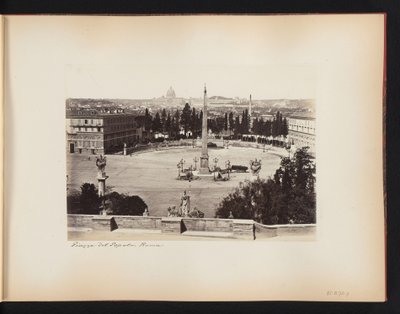 Piazza del Popolo en Roma, con la Basílica de San Pedro al fondo, Italia Plaza del Popolo. Roma (título sobre objeto) de Anonymous