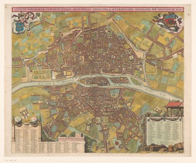 Mapa de París
Letetiae Parisiorum universae Galliae metropolis novissima (...) (título en el objeto) de Anonymous
