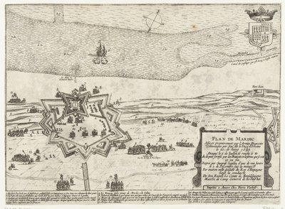 Mapa de Fuerte Mardijk, 1645 Planifica el Mardic (título sobre el objeto) de Anonymous