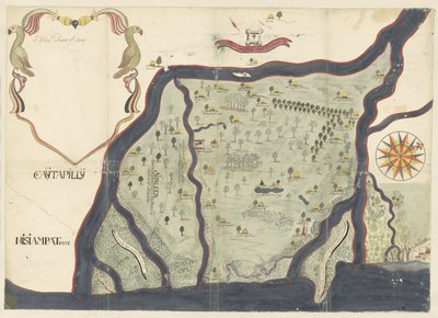 Mapa de la isla de Die or Die Wij en la costa de Coromandel, India de Anonymous