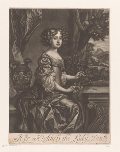 Retrato de Anna de Gran Bretaña como princesa Su Alteza la Señora Ann (título sobre el objeto) de Anonymous