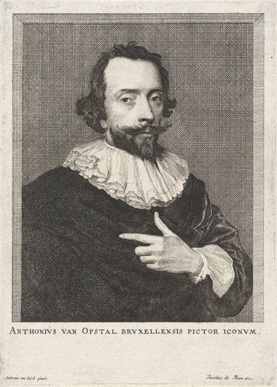 Retrato de Anton van Opstal Anthonius van Opstal Bruxellensis pictor iconum (título sobre el objeto) de Anonymous