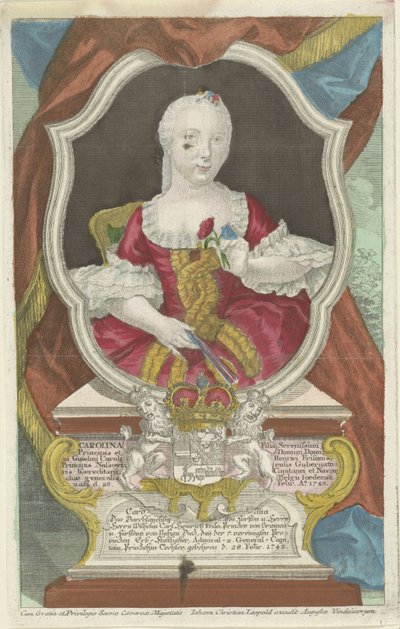 Retrato de Carolina, Princesa de Orange-Nassau de Anonymous