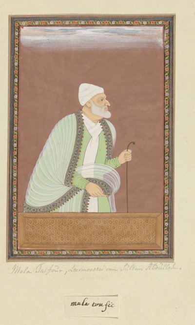 Retrato de Mulla Tayfur, que fue el maestro (ustad) del sultán Abdullah de Anonymous