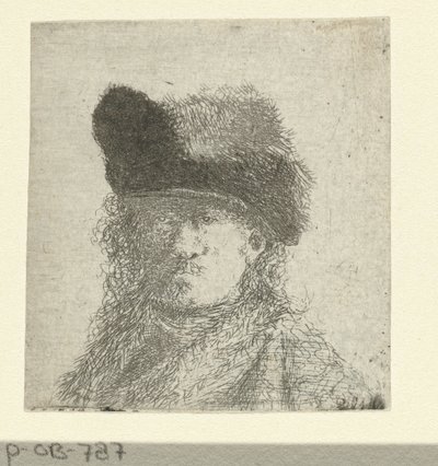 Retrato de Rembrandt con gorro de piel de Anonymous