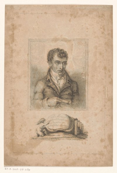 Retrato de Robert Mount, encuadernador y vendedor de grabados en Londres
R. Montador, encuadernador, impresor y fabricante de portafolios (título en el objeto) de Anonymous