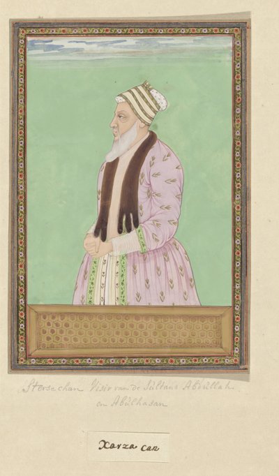 Retrato de Sharza Khan, que fue visir en tiempos del sultán Abdullah y también visir en tiempos de Abul Hasan de Anonymous