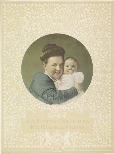 Retrato de Guillermina, reina de los Países Bajos, y Juliana, reina de los Países Bajos de Anonymous