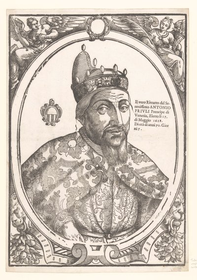 Portret van dux Antonio Priuli El verdadero Retrato del Serenísimo Antonio Priuli (...) (título sobre objeto) de Anonymous
