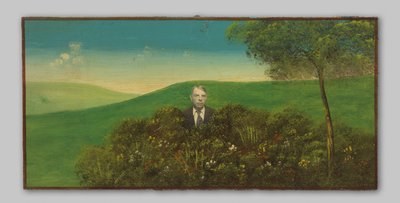 Retrato de un hombre desconocido en un paisaje pintado de Anonymous