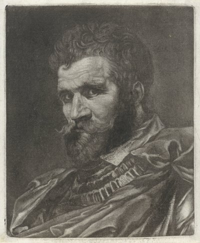 Retrato de un hombre desconocido con armadura. de Anonymous
