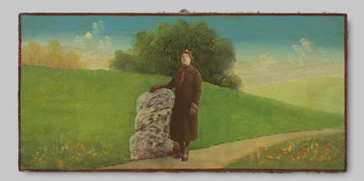 Retrato de una mujer desconocida en un paisaje pintado de Anonymous