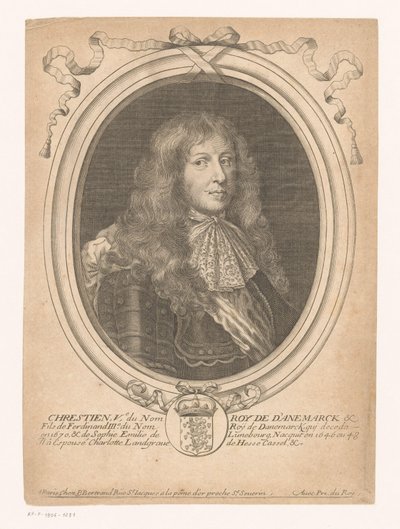 Retrato del rey Christian V de Dinamarca Chrestien, Ve, du Nom Roy de D