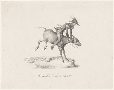 Príncipe Federico en el burro, 1830 Schaerbeck le 27 7bre 1830 (título sobre el objeto) de Anonymous