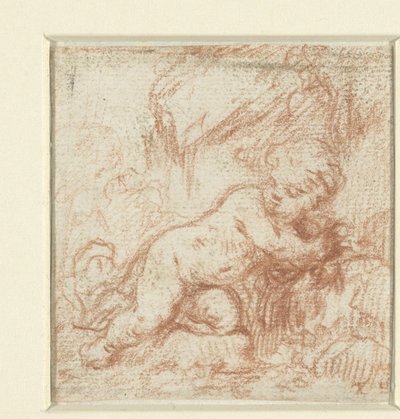 Putto en el paisaje de Anonymous