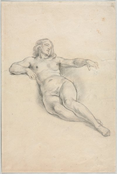 Reclining Female Nude (recto) de Anonymous