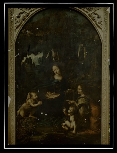 Reproducción de Leonardo da Vinci, Virgen en las rocas, Louvre de Anonymous