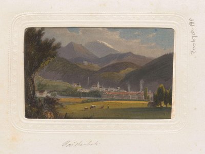 Reproducción de un grabado que muestra una vista de Hallein en Austria de Anonymous