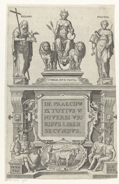 Rea, Religión, Bestuur en huisgoden Titelpagina voor: Georg Braun en Franz Hogenberg, Sobre las principales ciudades del universo entero, segundo libro, s.a. de Anonymous