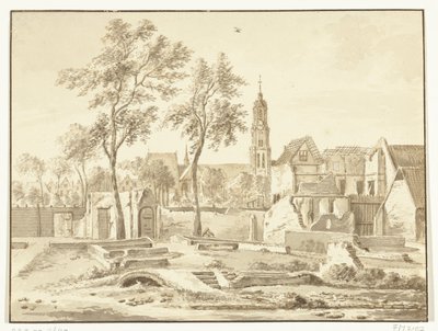 Ruina en Delft tras el desastre de la pólvora, 1654 de Anonymous