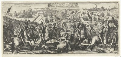 Ruiter Gevecht bij Arras, 1640 La derrota de los españoles en el ataque al sitio de Arras la llegada del convoy y la rendición de la ciudad de Arras a la obediencia del rey (título sobre el objeto) de Anonymous